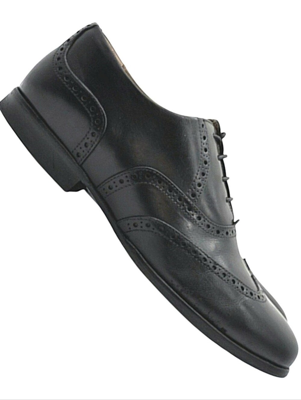 Wolf & Shepherd Senna Wingtip Oxford Shoes Men 8 Black Italian Leather